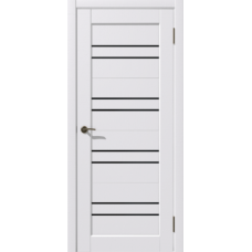 Дверь межкомнатная Дубрава Сибирь Рада НОВ ЛИНИЯ Ясень белый, стекло черное